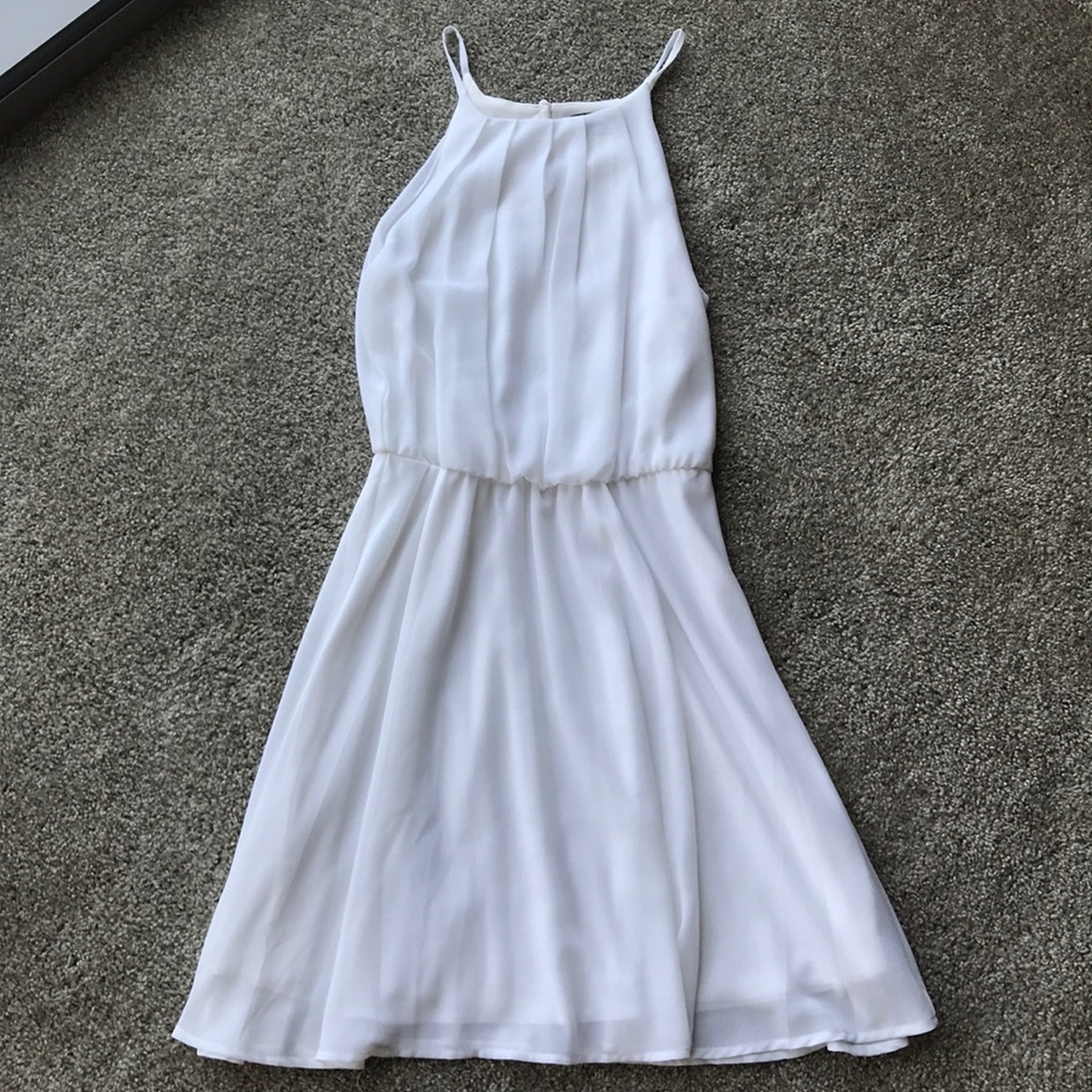 White Blue Rain Halter dress